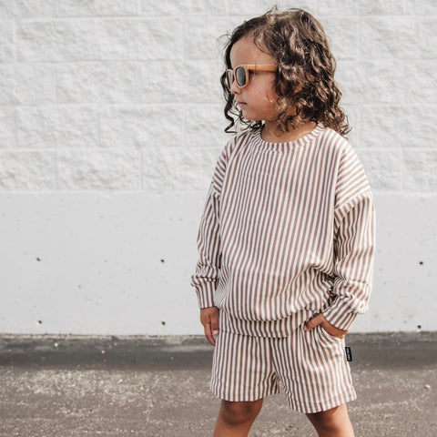 COCOA AND WHITE RESORT PULLOVER