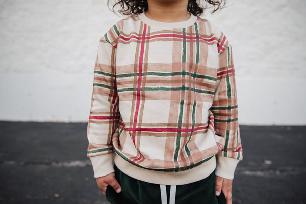 PLAID HOLIDAY PULLOVER