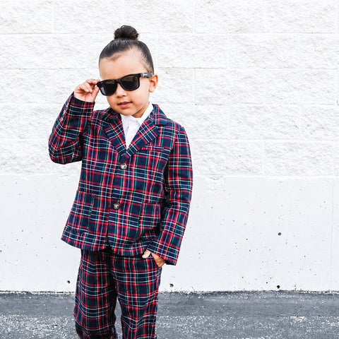 HOLIDAY PLAID BLAZER