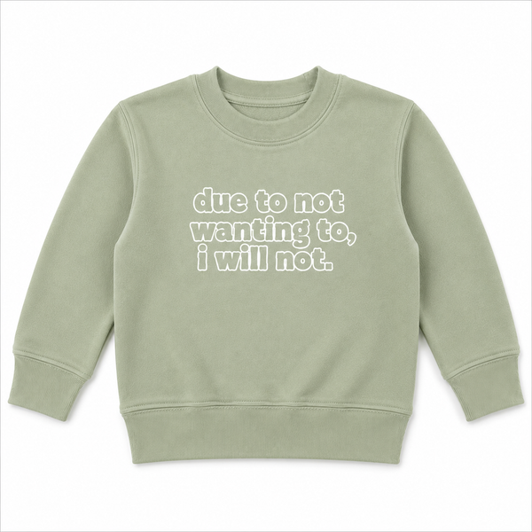 DUE TO NOT WANTING TO SWEATSHIRT