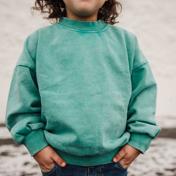 GREEN ACID WASH SWEATSHIRT