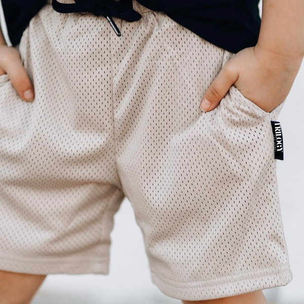 BEIGE GYM SHORTS